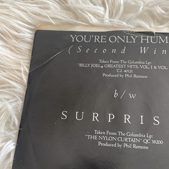 Vtg Billy Joel you’re only human second wind 45 small record in paper sleeve - Picture 17 of 17